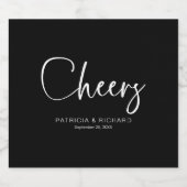 Proost Moderne Kalligrafie Bruiloft Sparkling Wijnetiket (Enkel label)