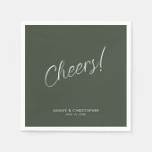 Proost! Mosgroen Minimal Gelegenheid Cocktail Servet (Voorkant)