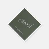 Proost! Mosgroen Minimal Gelegenheid Cocktail Servet (Hoek)