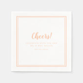 Proost Mr & Mrs Minimalist Wedding Modern Peach Servet (Voorkant)