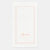 Proost Mr & Mrs Peach Modern Wedding Dinner Paper Servet (Voorkant)