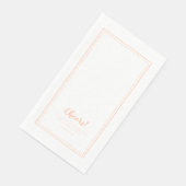 Proost Mr & Mrs Peach Modern Wedding Dinner Paper Servet (Hoek)