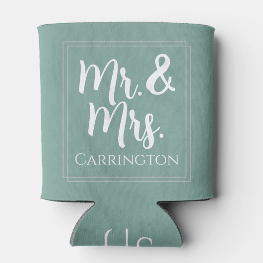 Proost Mr. Sage Green Wedding Favor Koelbox Blikjeskoeler (Achterkant)