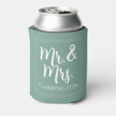 Proost Mr. Sage Green Wedding Favor Koelbox Blikjeskoeler (Blikje Achterkant)