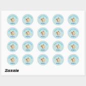 Proost + naam, bubbels ronde sticker (Vel)