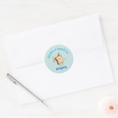 Proost + naam, bubbels ronde sticker (Envelop)
