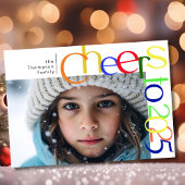 Proost naar 2025 speelse foto feestdagenkaart