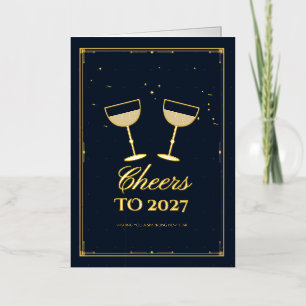 Proost naar 2027 Goud Folie Nieuwjaarskaart Wenskaart