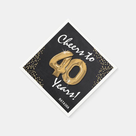 Proost naar de 40 jaar! 40e verjaardag servet (Hoek)