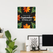 Proost naar de jarige meid in september tekst poster (Thuiskantoor)