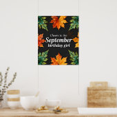 Proost naar de jarige meid in september tekst poster (Keuken)