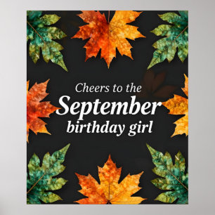 Proost naar de jarige meid in september tekst poster
