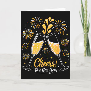 Proost naar een oud en nieuw party countdown Geluk Kaart