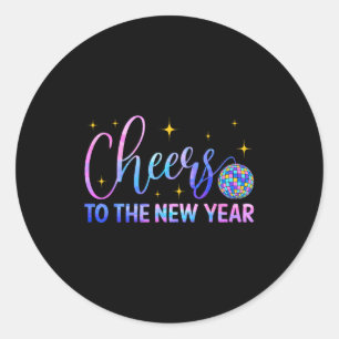 Proost naar het nieuwe jaar 2026 Disco Bal Nieuwja Ronde Sticker