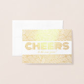 Proost naar het nieuwe jaar! Geometrische Typograf Folie Kaarten (Voorkant met envelop)