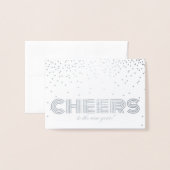 Proost naar het nieuwe jaar! Trendy Confetti Photo Folie Kaarten (Voorkant met envelop)