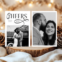 Proost Nieuw Jaar Modern Chic Stijlvol 2 Foto Feestdagenkaart
