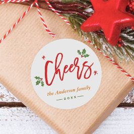 Proost Nieuwjaar Modern Simple Calligraphy Script Ronde Sticker