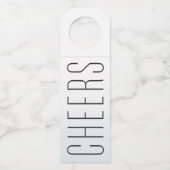 Proost Ocean blue waterverf bestemming bruiloft Flessenhanger (Voorkant)