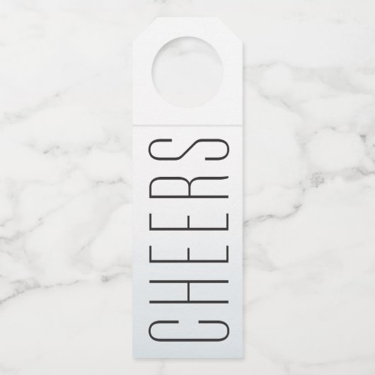 Proost Ocean blue waterverf bestemming bruiloft Flessenhanger (Voorkant)