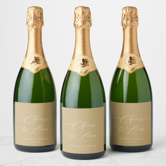 Proost om bruiloft champagne fles label houden sparkling wijnetiket (Flessen)