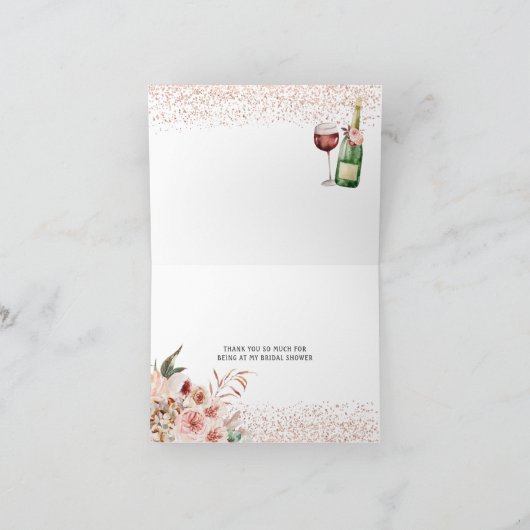 Proost om te houden van Blush Pink Vrijgezellenfee Bedankkaart (Binnen)