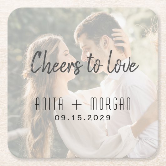 Proost om te houden van bruiloft Onderzetter (Voorkant)