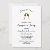 Proost om te houden van champagneglazen verlovings kaart (Voorkant)