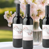 Proost om te houden van Cherry Blossom Wedding Wijn Etiket