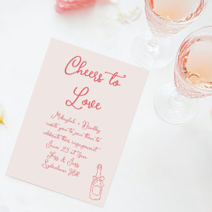 Proost om te houden van handgetekende champagne Ve Kaart