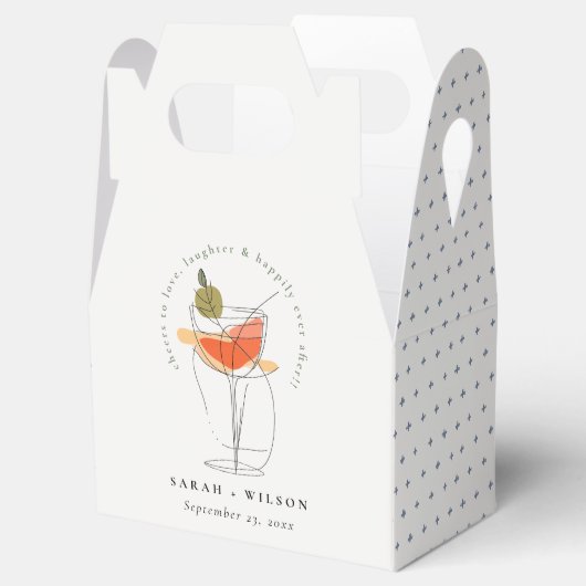 Proost om te houden van moderne cocktail wijn brui bedankdoosjes (Geopend)