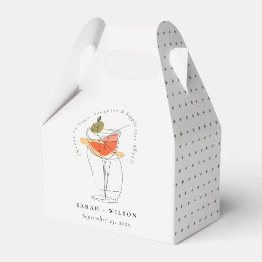 Proost om te houden van moderne cocktail wijn brui bedankdoosjes (Voorkant Zijde)