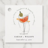 Proost om te houden van moderne cocktail wijn brui bedankjes labels (Voorkant)