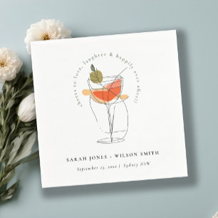Proost om te houden van moderne cocktail wijn brui servet