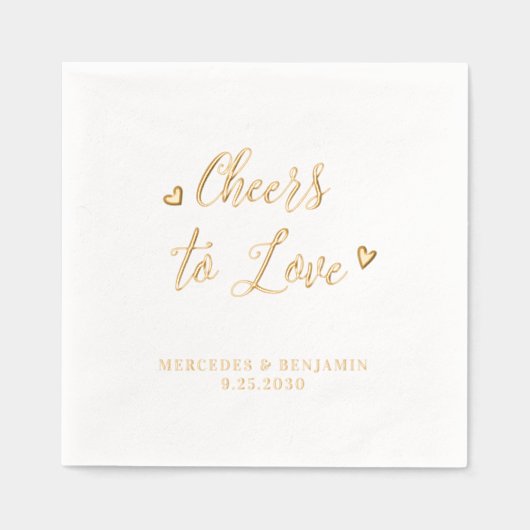 Proost om te houden van moderne elegante harten br folie servetten (Voorkant)