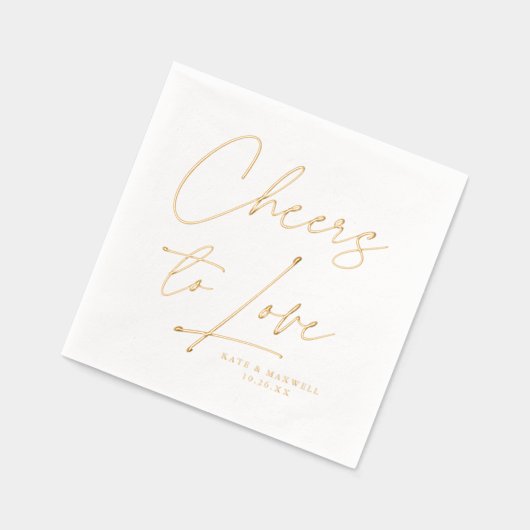 Proost om te houden van moderne script bruiloft folie servetten (Links)