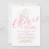 Proost om te houden van roze gouden bruids douche  kaart (Voorkant)