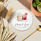 Proost om te houden van Waterverf Cocktail Drinken Ronde Kartonnen Onderzetter