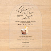 Proost om te houden van Waterverf koppels cocktail Acryl Uitnodigingen (Voorkant)