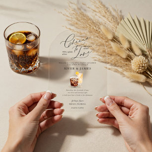 Proost om te houden van Waterverf koppels cocktail Acryl Uitnodigingen