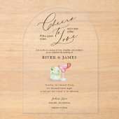 Proost om te houden van Waterverf koppels cocktail Acryl Uitnodigingen (Voorkant)