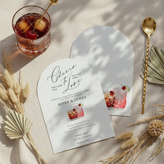 Proost om te houden van Waterverf koppels cocktail Kaart