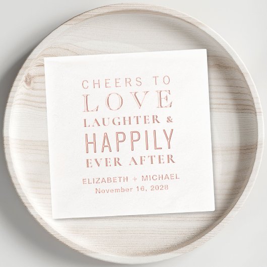 Proost om te lachen, gelukkig altijd na het huweli folie servetten