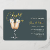 Proost om van donkergroen Vrijgezellenfeest te hou Folie Uitnodiging (Voorkant)