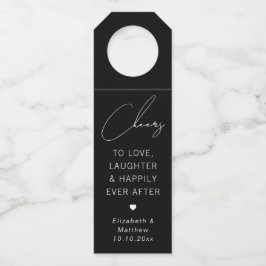Proost om van lachen en gelukkig te houden | zwart flessenhanger