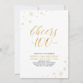 Proost op 100 | Goud & Witte 100ste verjaardagsfee Kaart (Voorkant)