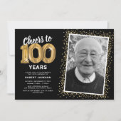 Proost op 100 jaar 100e verjaardagsfoto kaart (Voorkant)