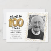 Proost op 100 jaar 100e verjaardagsfoto kaart (Voorkant)