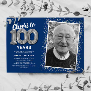 Proost op 100 jaar 100e verjaardagsfoto kaart