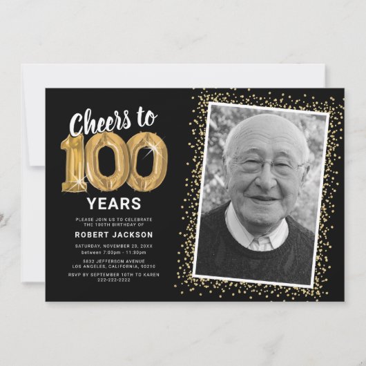 Proost op 100 jaar 100ste verjaardag Foto Kaart (Voorkant)